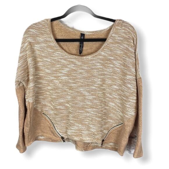 Jessica Simpson Dusty Rose Textured Pullover Sweater with Zipper Detail Size S - Picture 2 of 7